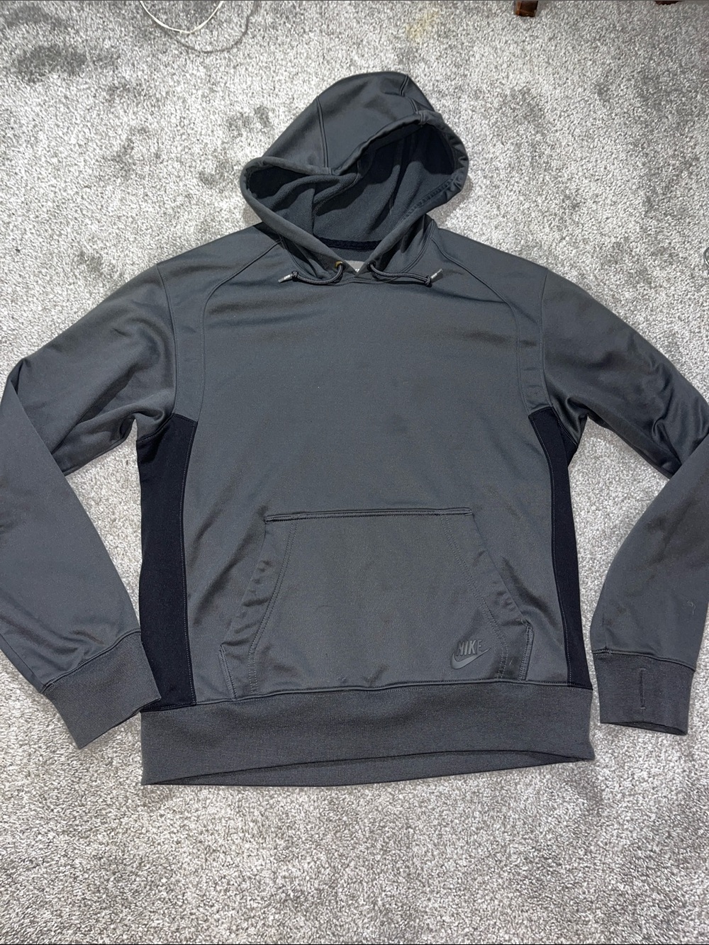 Nike DK Gray Kangaroo Pocket Hooded Hoodie Cotton/Poly sweatshirt-L Adult Unisex